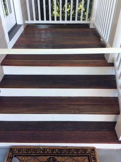 Mahogany Flooring Power Washed, Cleaned & Oiled